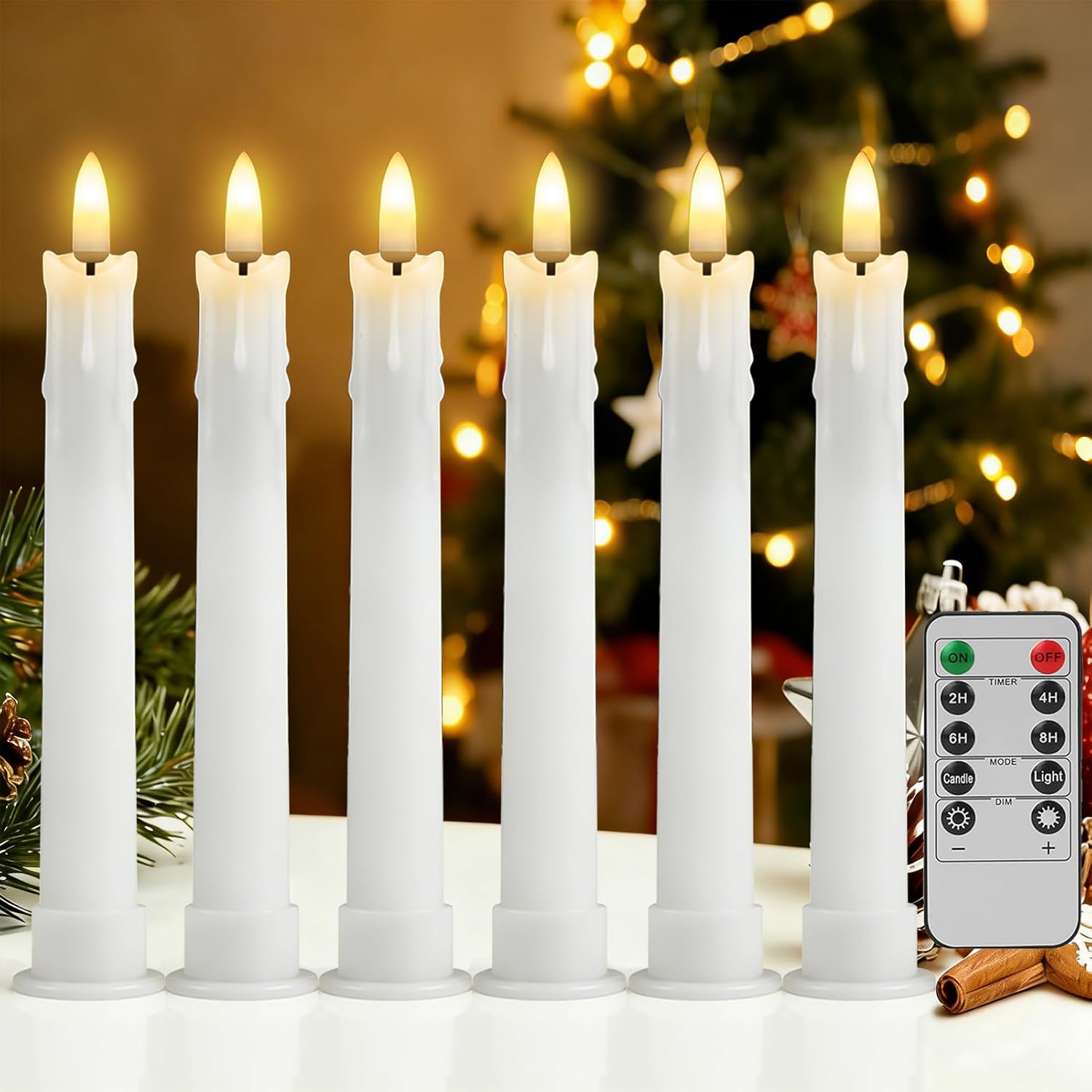 Featured image for “Flameless Flickering Taper Candles with Remote Control”