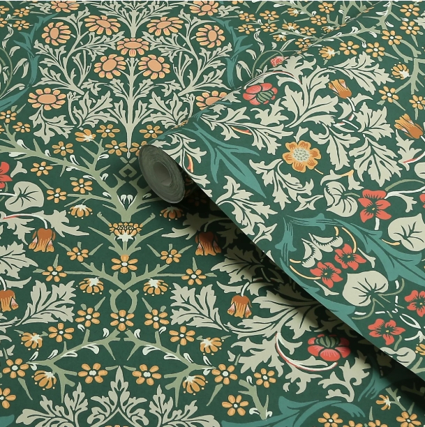 Featured image for “William Morris Blackthorn Green Wallpaper”