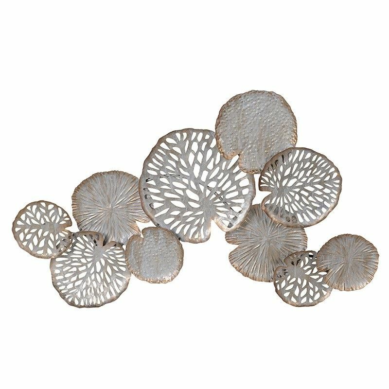 Featured image for “Brushed Gold & Chrome Lily Pads Wall Art”