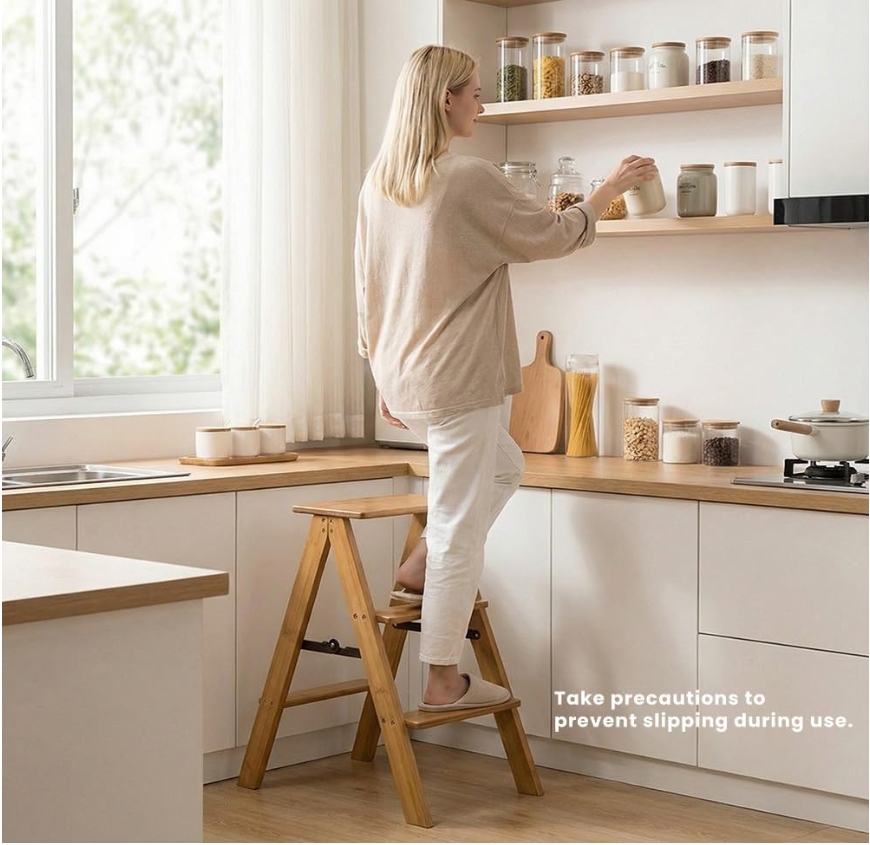 Featured image for “3 Tier Foldable Wooden Step Stool”