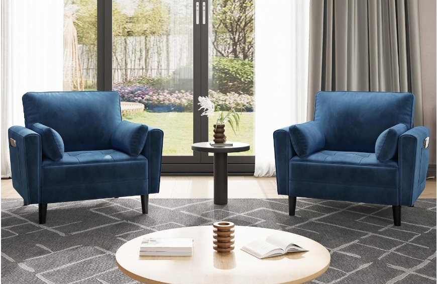 Featured image for “Blue Velvet Over Sized Chair”
